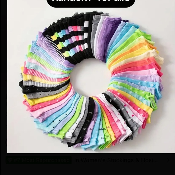 10 pairs Colorful Ankle Socks - Picture 7 of 9